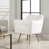 Oasis White Swivel Chair, Accent Chair by Uttermost, 29.5" width x 32" height x 33.5" depth thumbnail 2