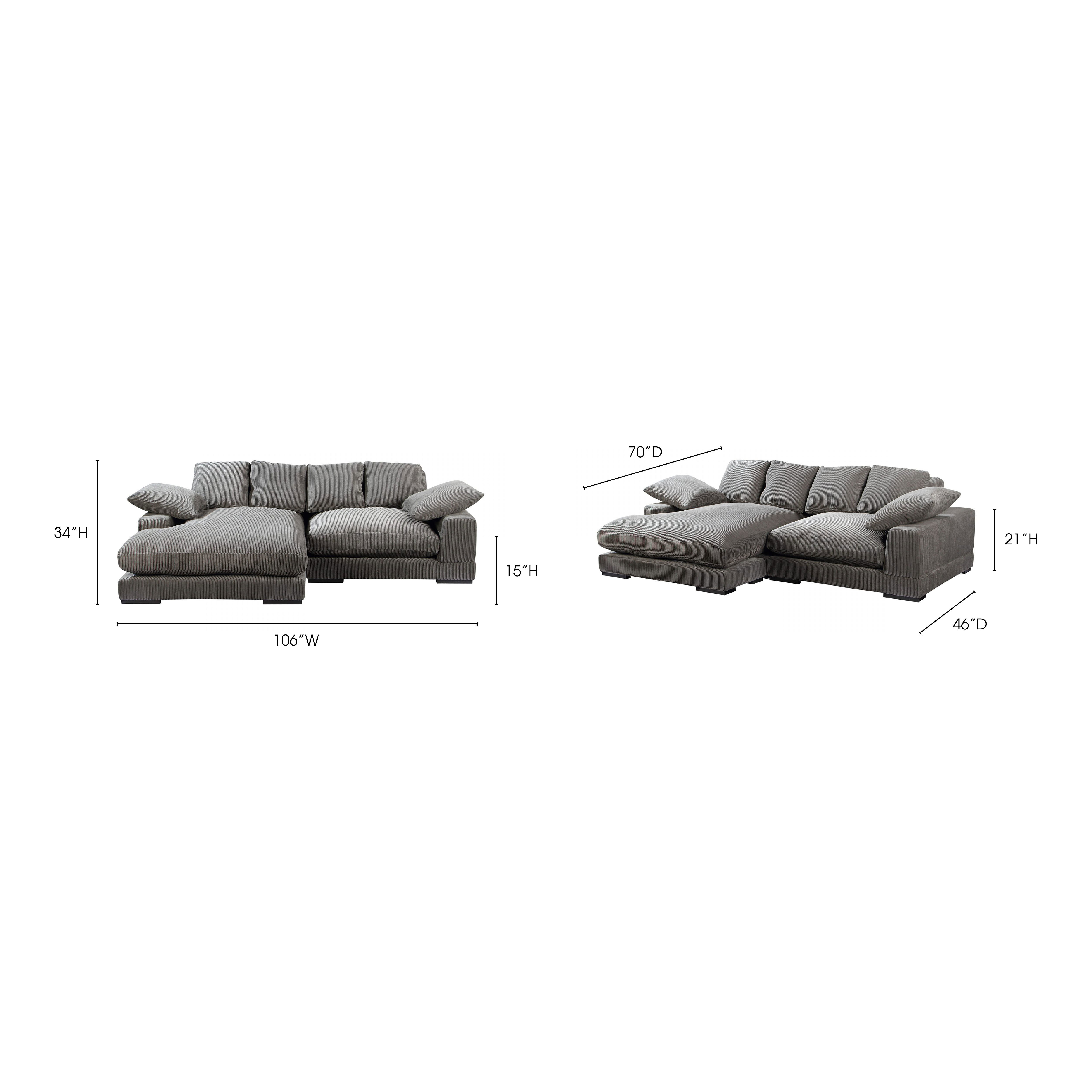 Plunge Sectional Charcoal, Sectional Sofa by Moe's Home, 106" width x 34" height x 46" depth View 11