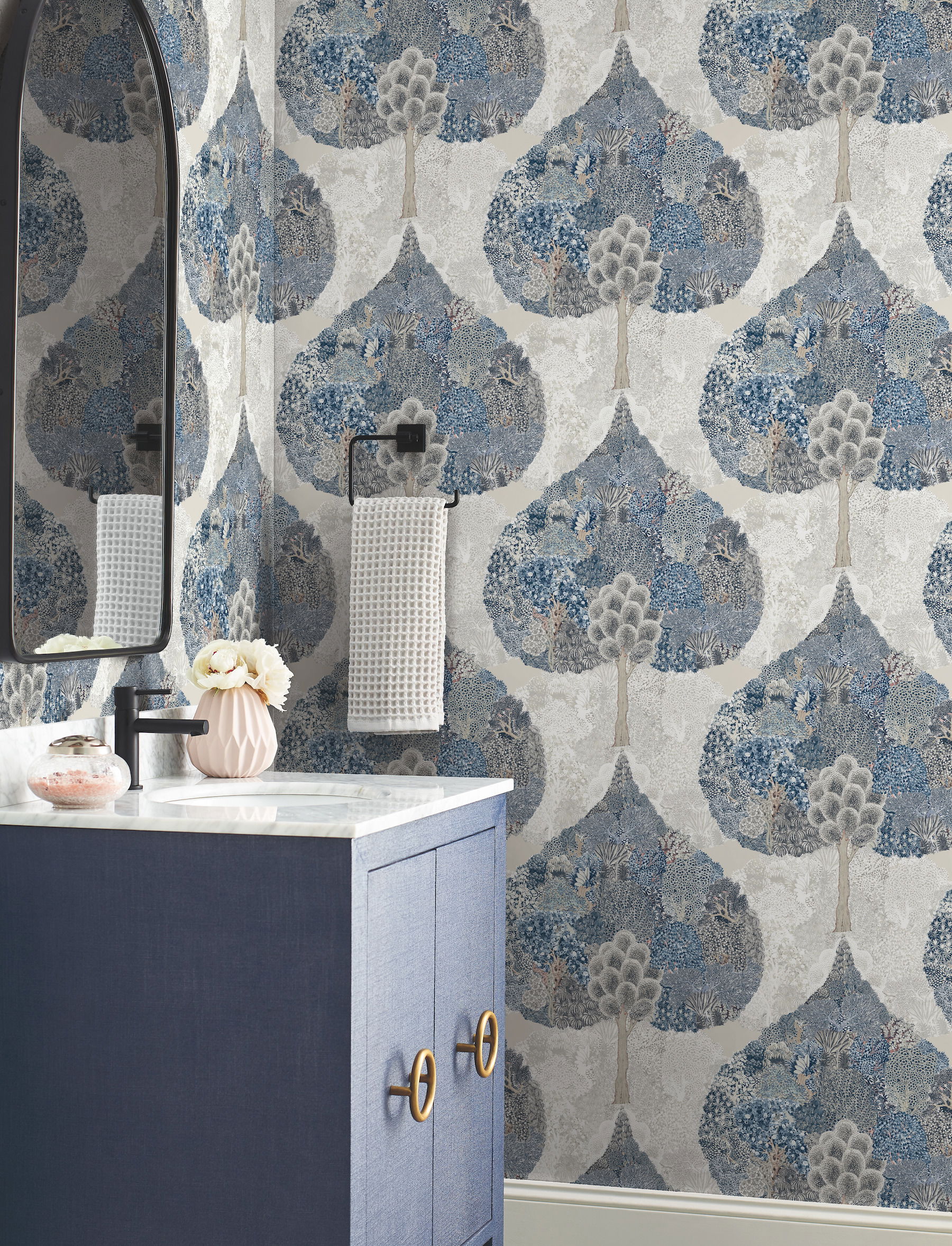 Mystic Forest Blue Wallpaper, by York Wall, 27' length x 2'3" width x 0.02" depth View 3
