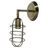 Hines II 6x14 Bronze Toned Metal Bulb Cage Wall Sconce, by Mercana, 6" length x 5.5" width x 14" height thumbnail 1