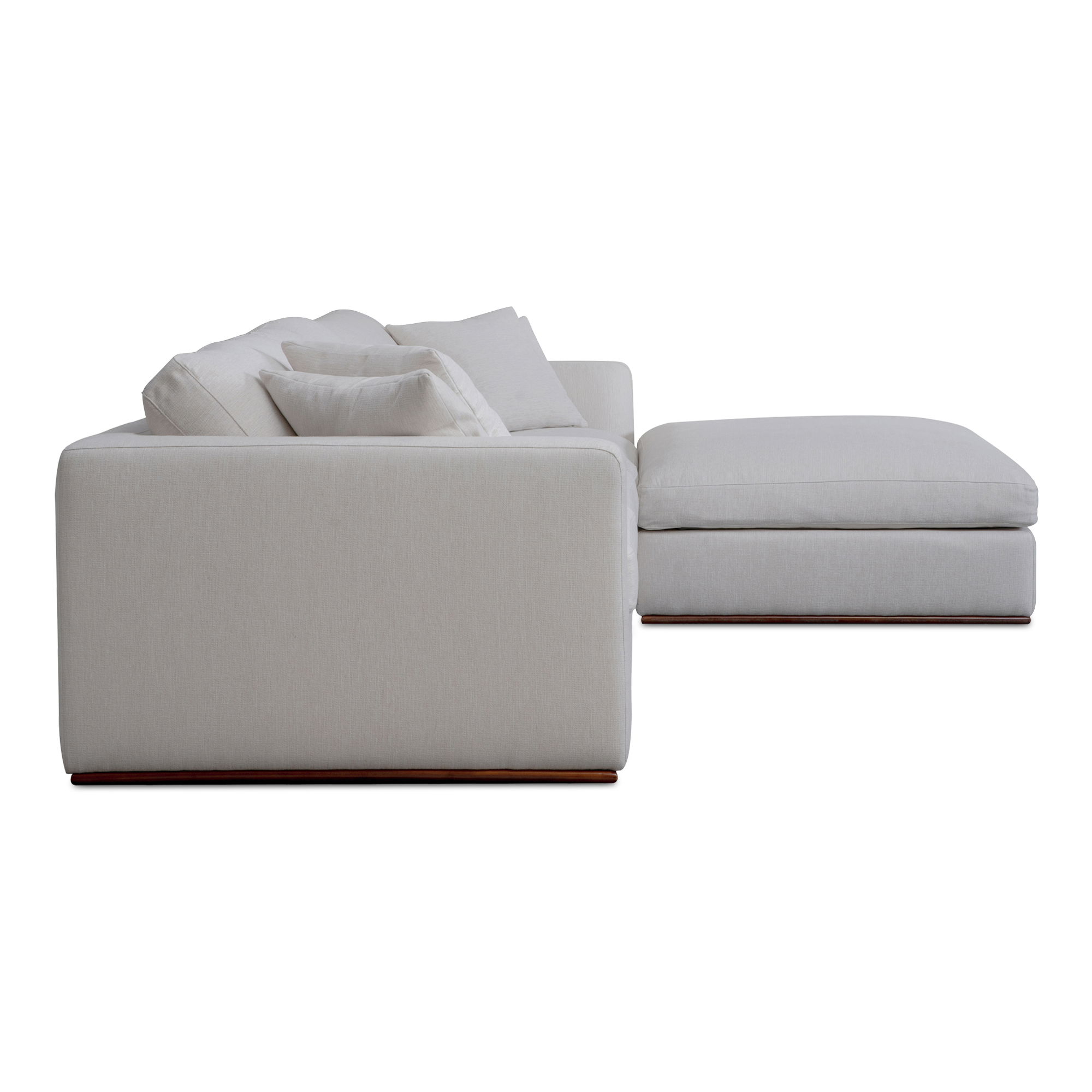 Rue Lounge Modular Sectional Off White, Sectional Sofa by Moe's Home, 136.2" width x 23.6" height x 81.8" depth View 4