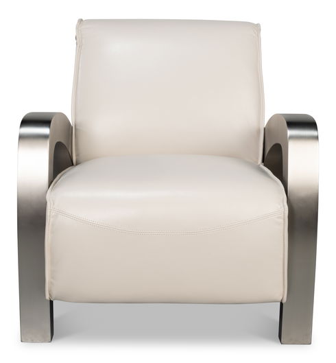 Carlisle Armchair, Crystal White Leather