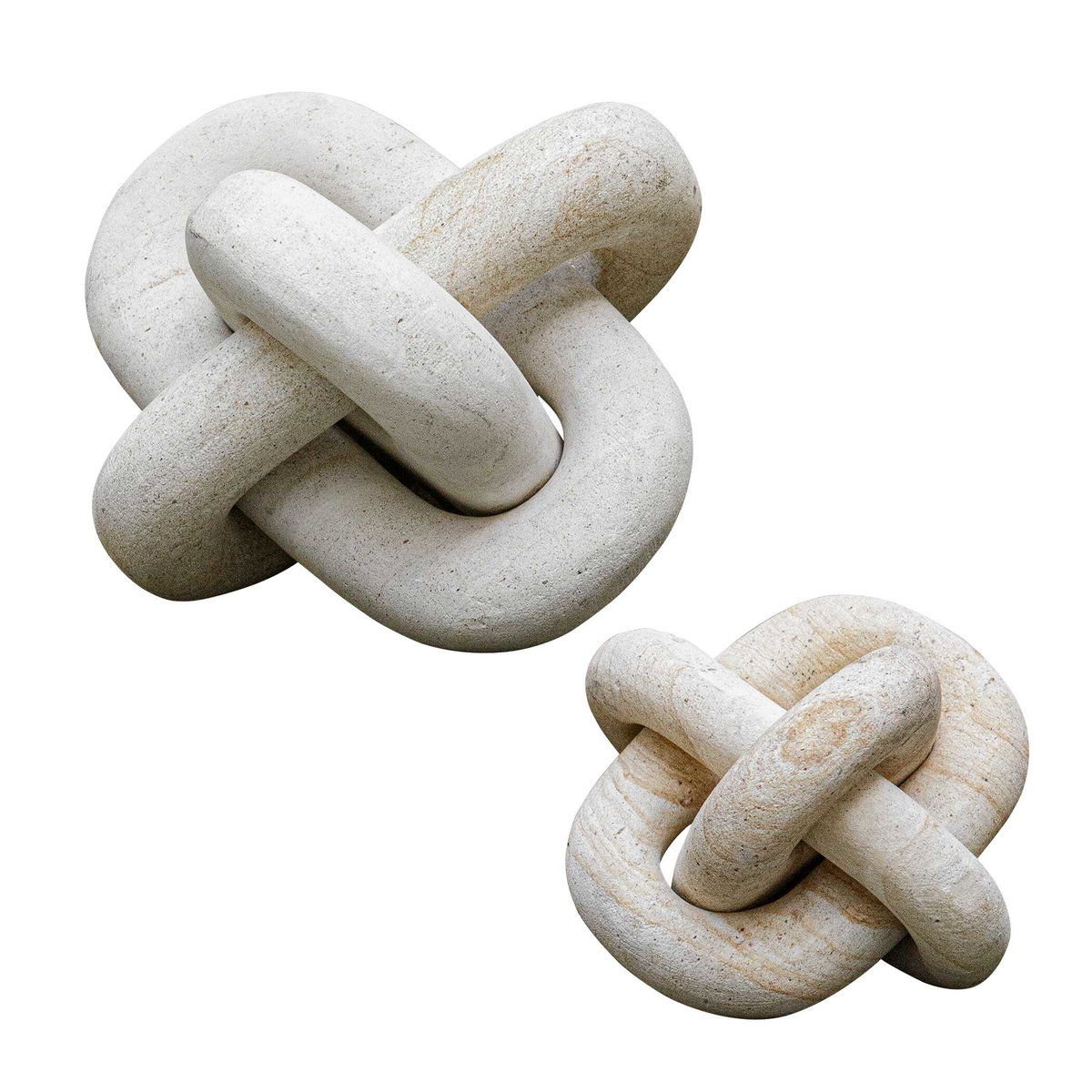 Limestone Link Sculptures Set/2, Decorative by Uttermost, 7.25" width x 7.25" height x 7.25" depth View 7