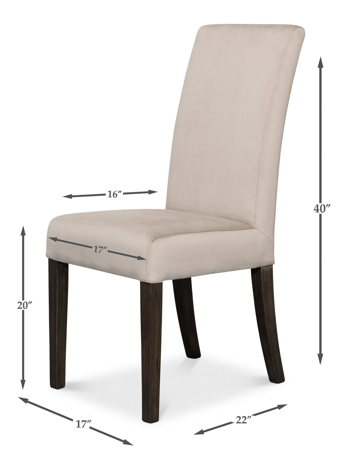 Sawyer Side Chair, by Sarreid, 1'10" length x 1'5" width x 3'4" height View 13