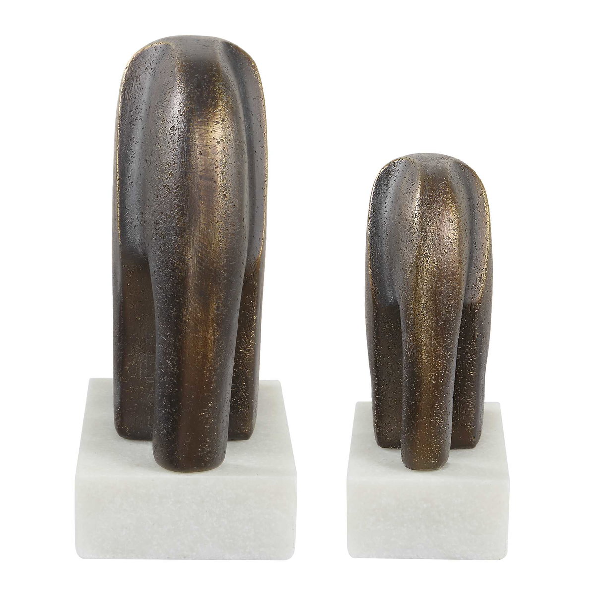Timeless Tusk Bronze Sculptures Set/2, Figurines & Statue by Uttermost, 7.4" width x 9.06" height x 3.94" depth View 5
