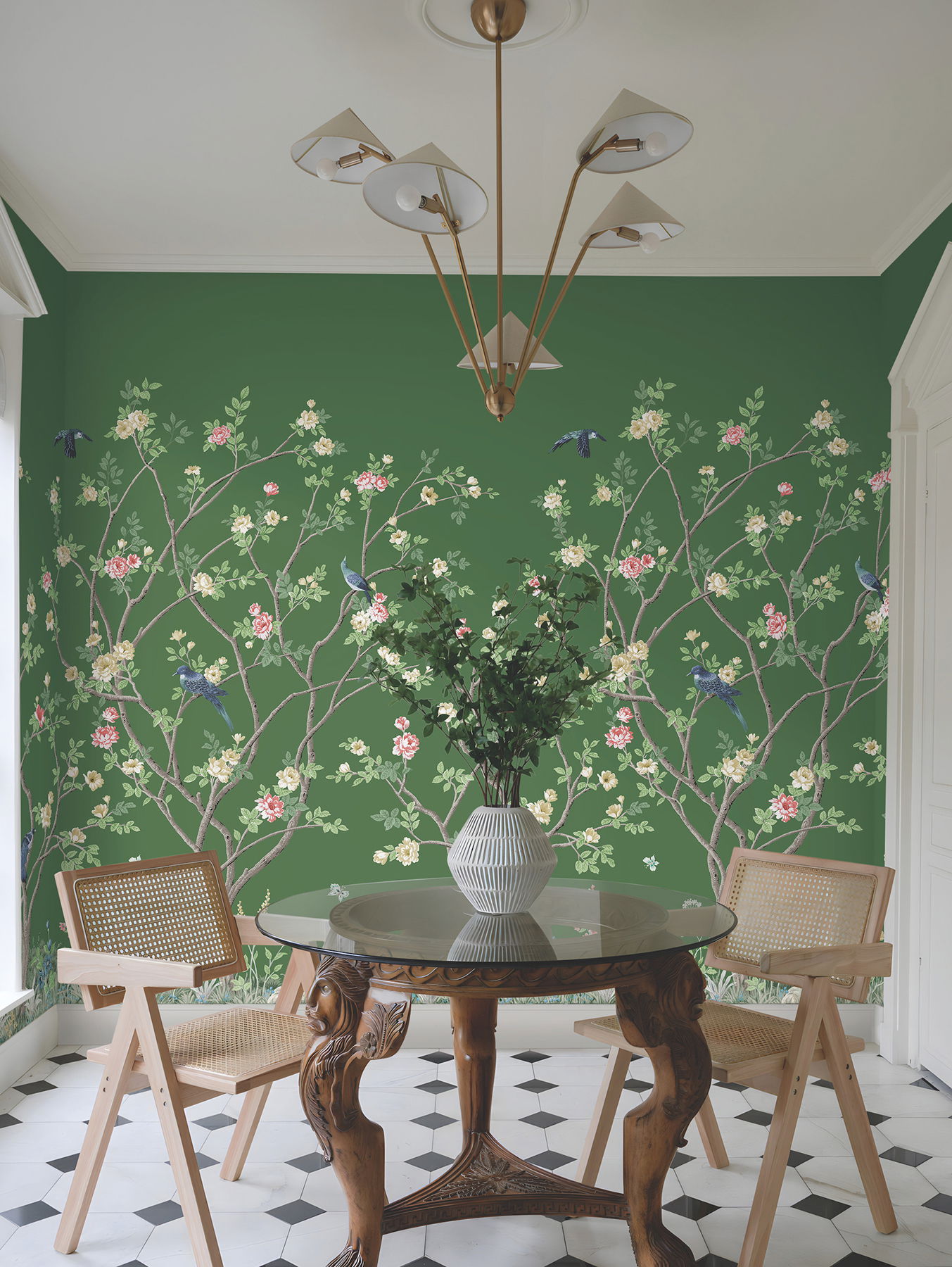Lingering Garden Green Wall Mural large image 