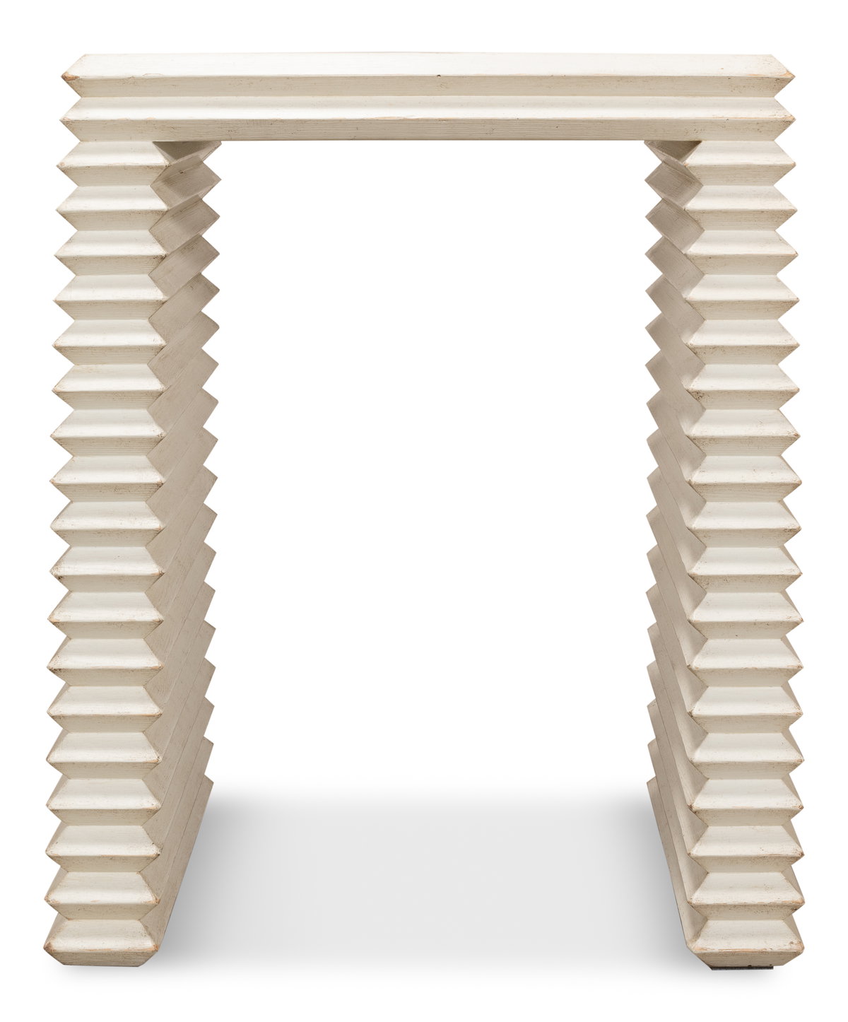 Stacked Side Table  Antique White, by Sarreid, 1'4" length x 1'8" width x 2' height View 6