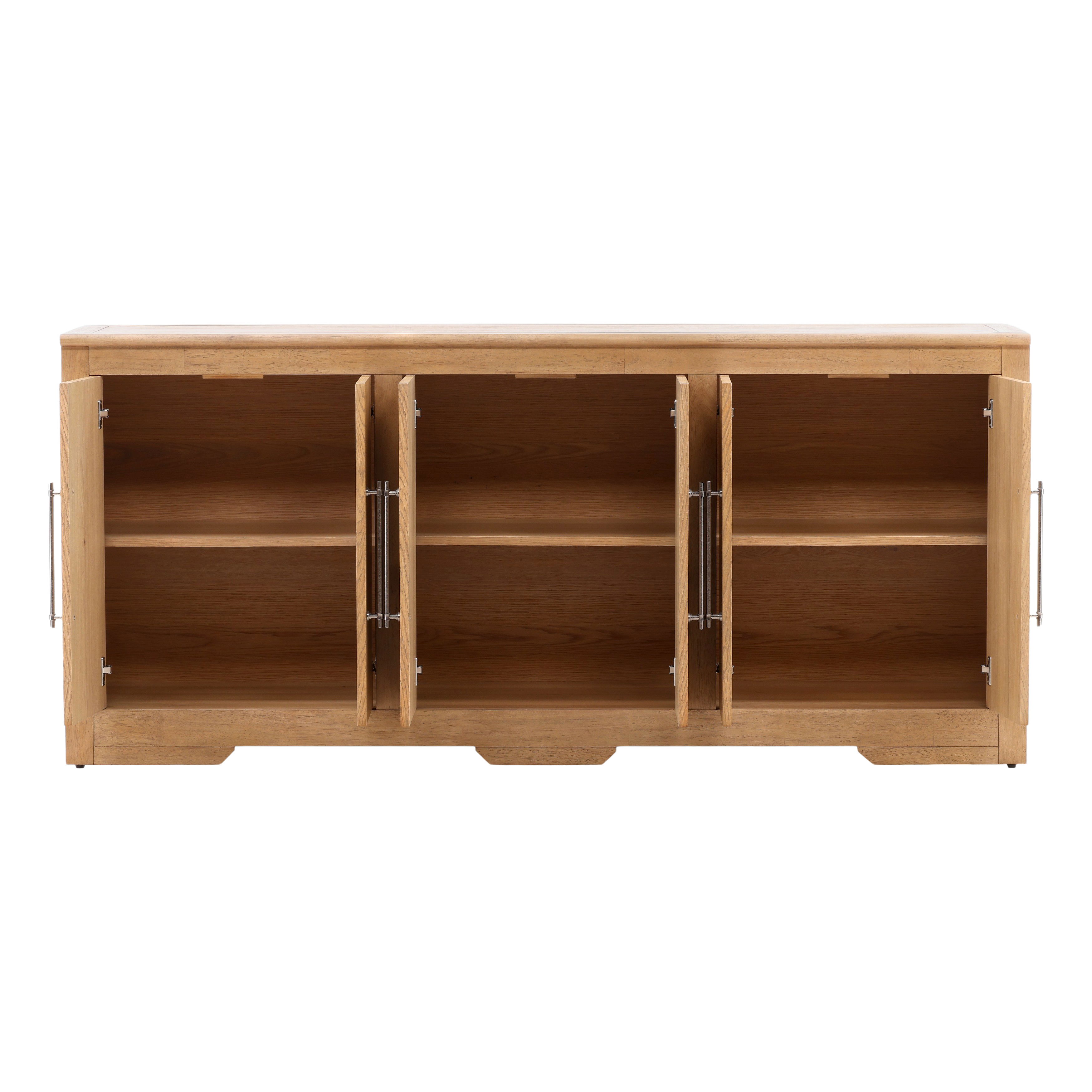 Delacruz Sideboard 80.3' Natural, Sideboards & Buffet by Dovetail, 80.25" width x 36.02" height x 19" depth View 5