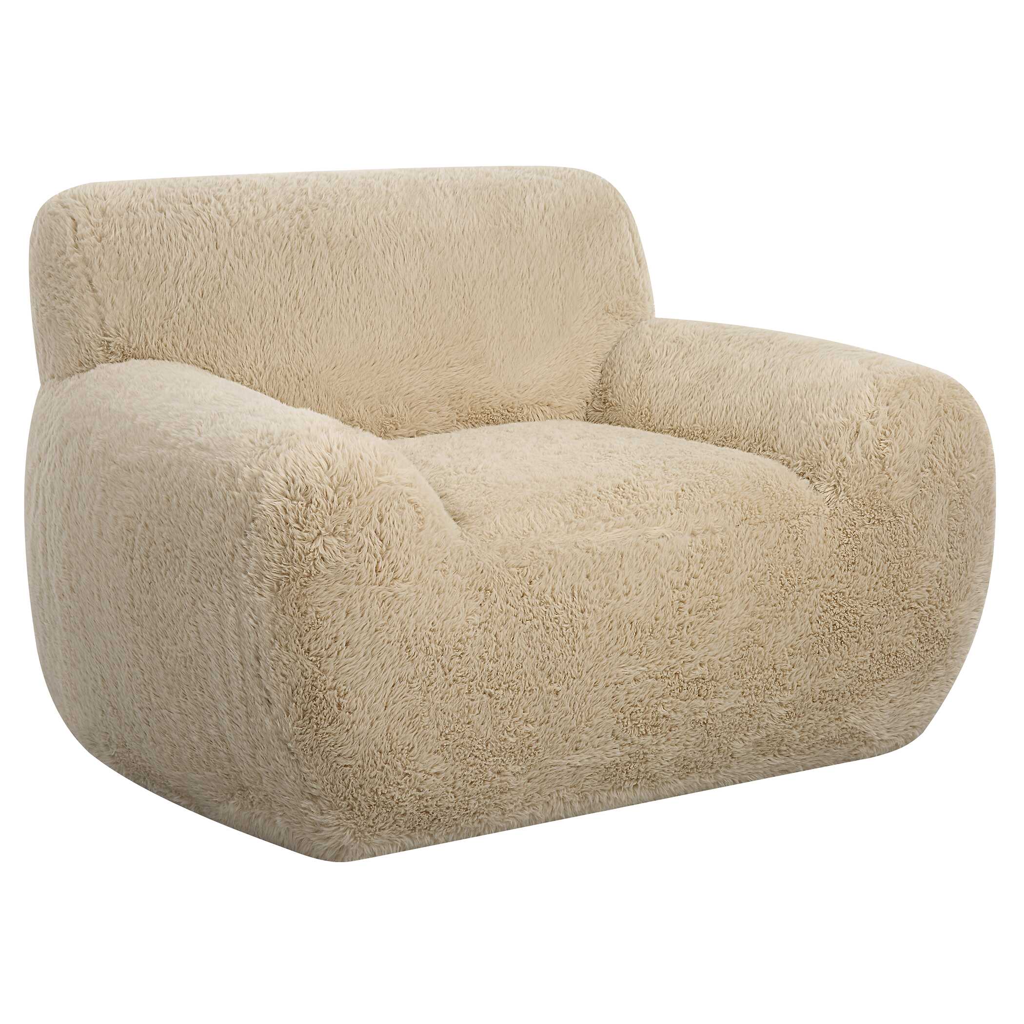 Abide Sheepskin Accent Chair, Furniture by Uttermost, 50" width x 31" height x 42" depth View 5