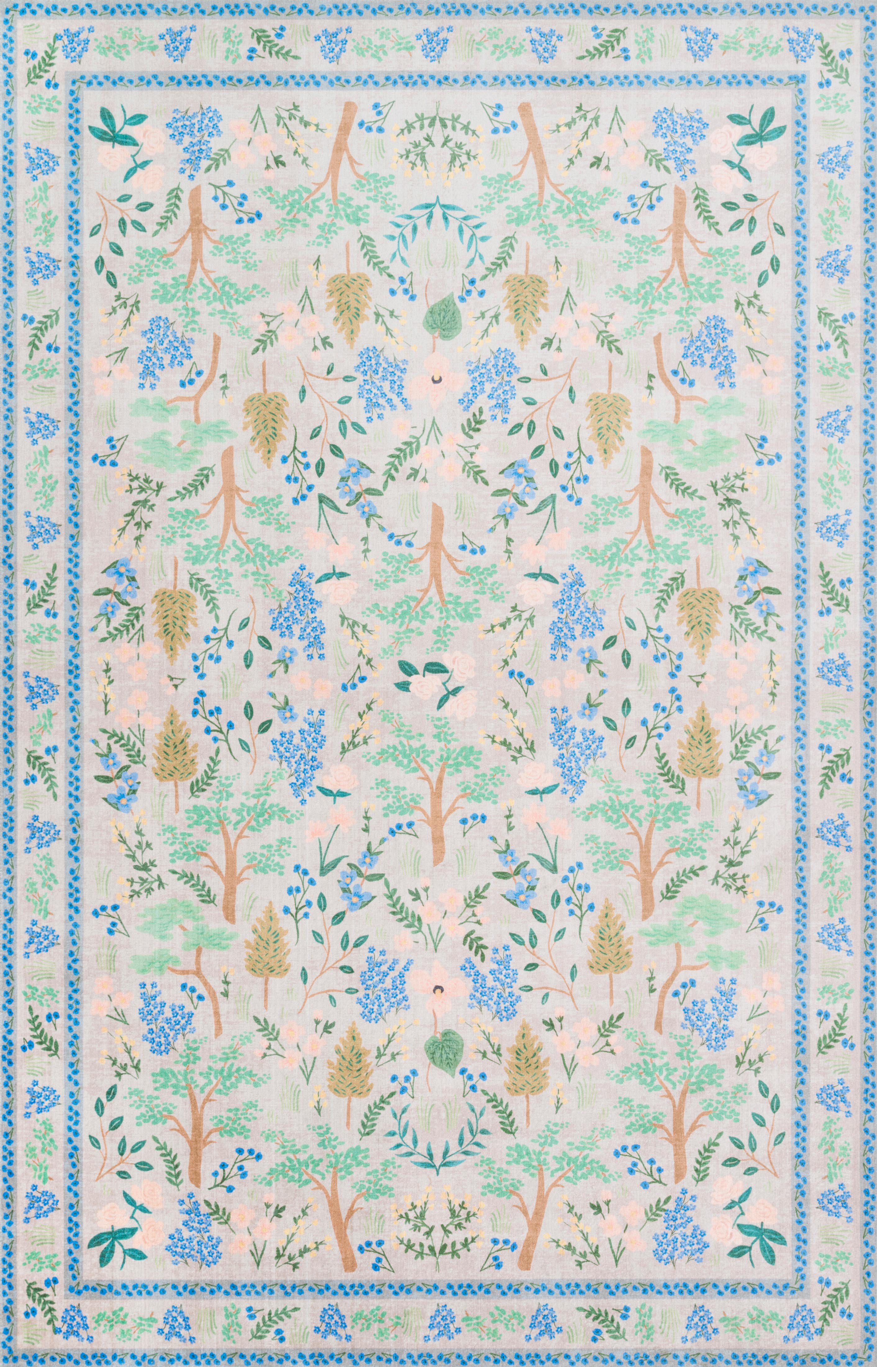 Rifle Paper Co. x Loloi Jardin Rug, 1'6" length x 1'6" width