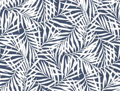 Oahu Fronds Navy & White Wallpaper