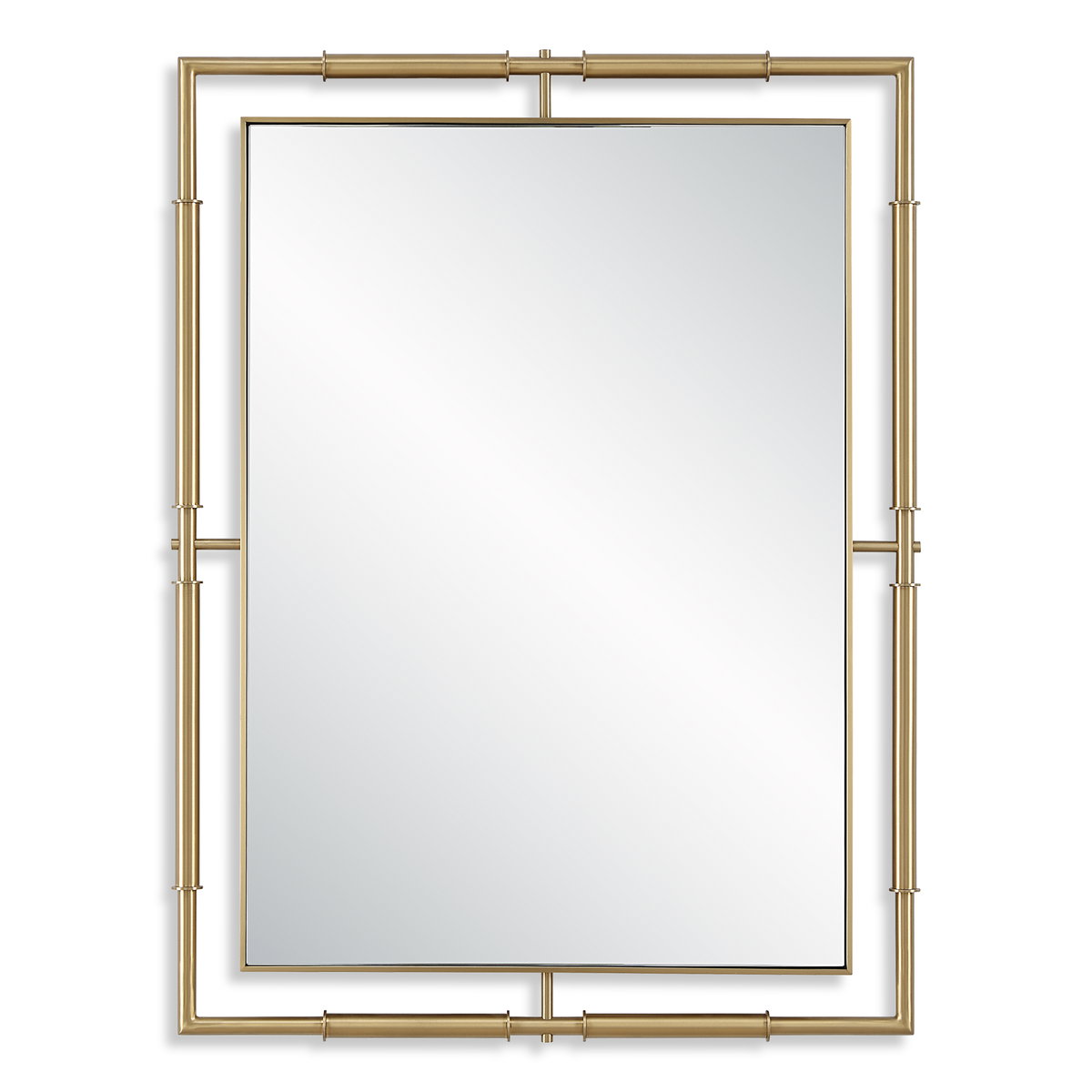 It's All Connected Rectangle Brass Mirror, by Uttermost, 30" width x 40" height x 1" depth View 1