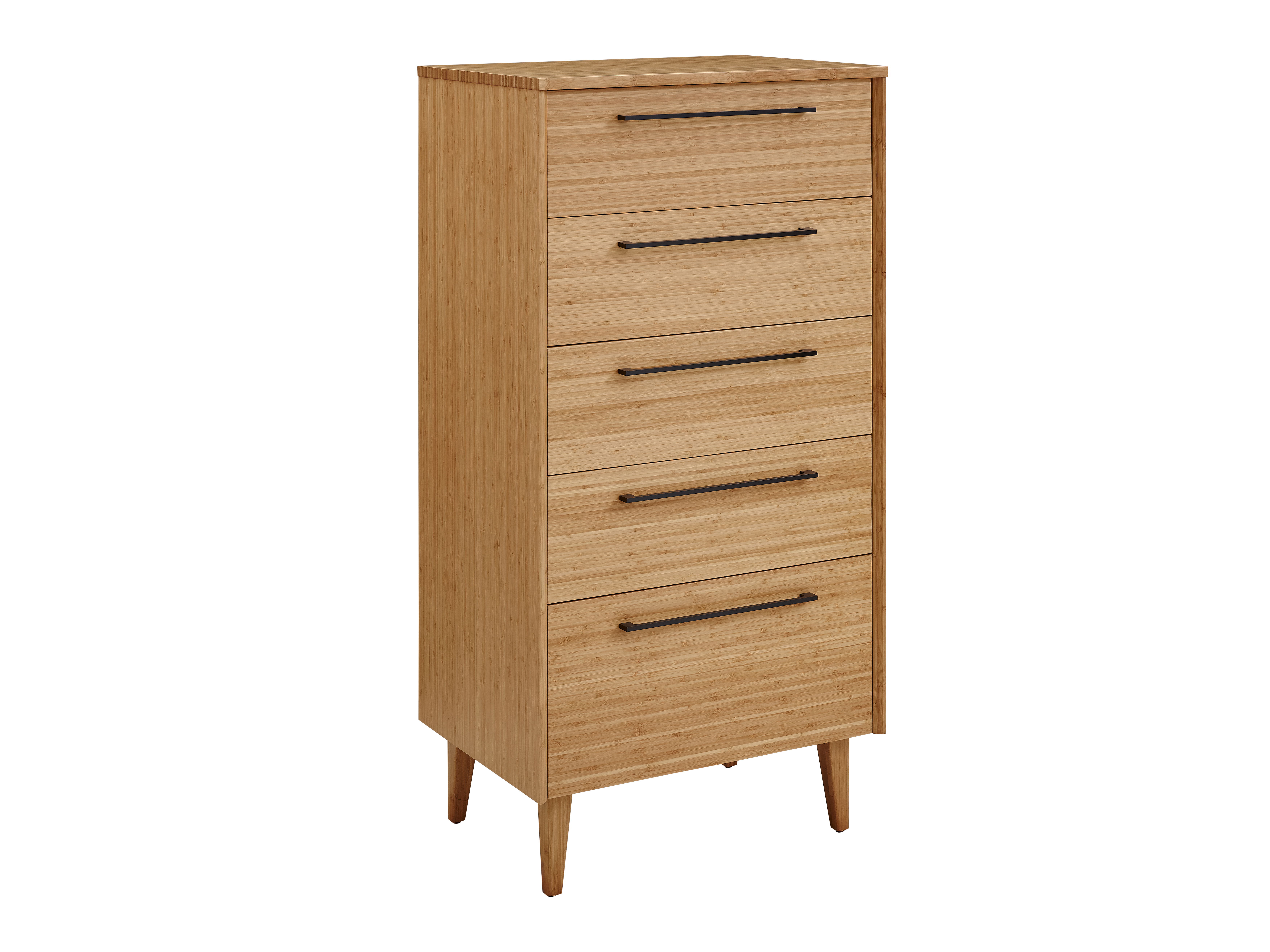 Sienna Five Drawer High Chest, Caramelized, Dresser by Greenington, 18.5" length x 26.75" width x 52.5" height View 1