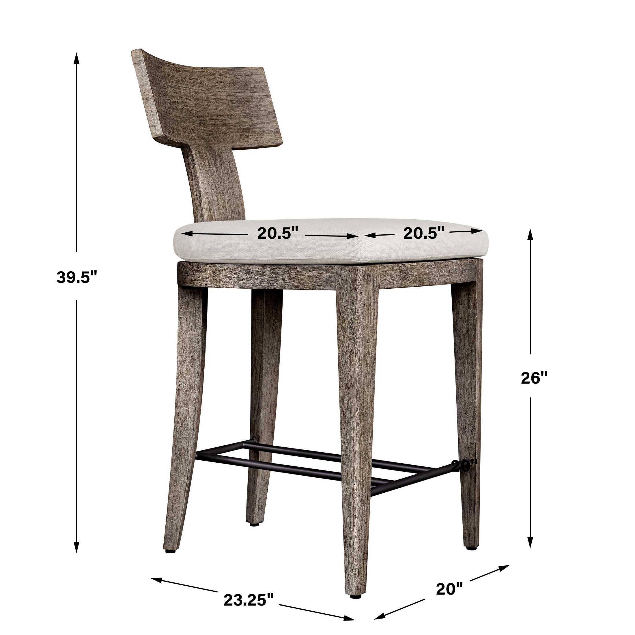Cellini Outdoor Counter Stool, Furniture by Uttermost, 20" width x 39.5" height x 23.25" depth View 2