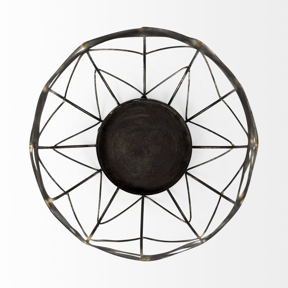 Petiole I Small Gold Toned Metal Table Candle Holder, Candles & Candle Holder by Mercana, 8.27" length x 8.27" width x 16.14" height View 7