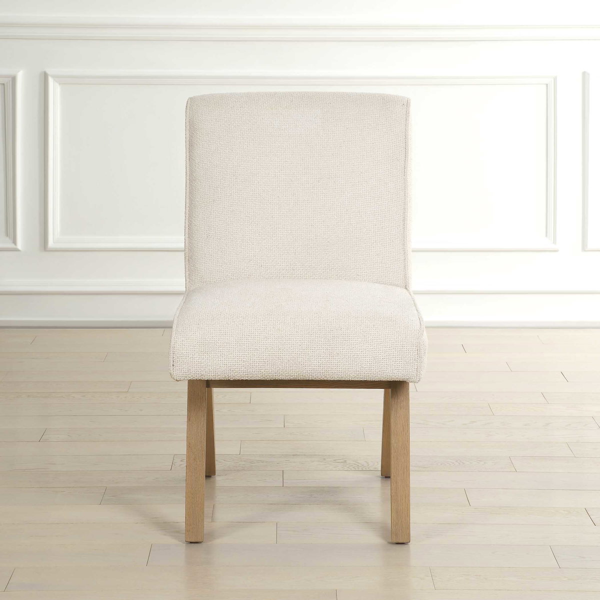 Blakely White Armless Dining Chair, by Uttermost, 20" width x 34.5" height x 27" depth View 2