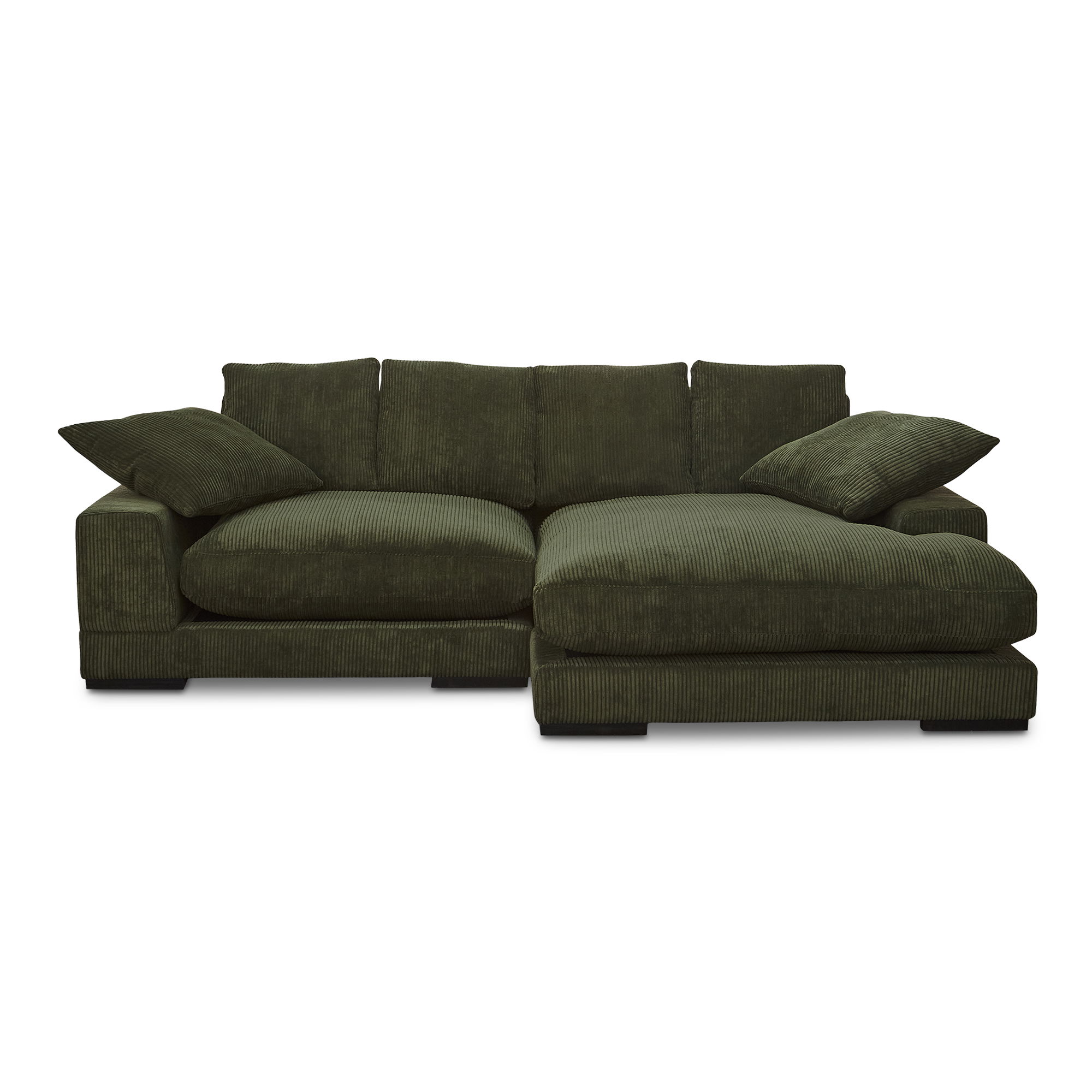 Plunge Sectional Dark Green, Sectional Sofa by Moe's Home, 106" width x 34" height x 46" depth View 1