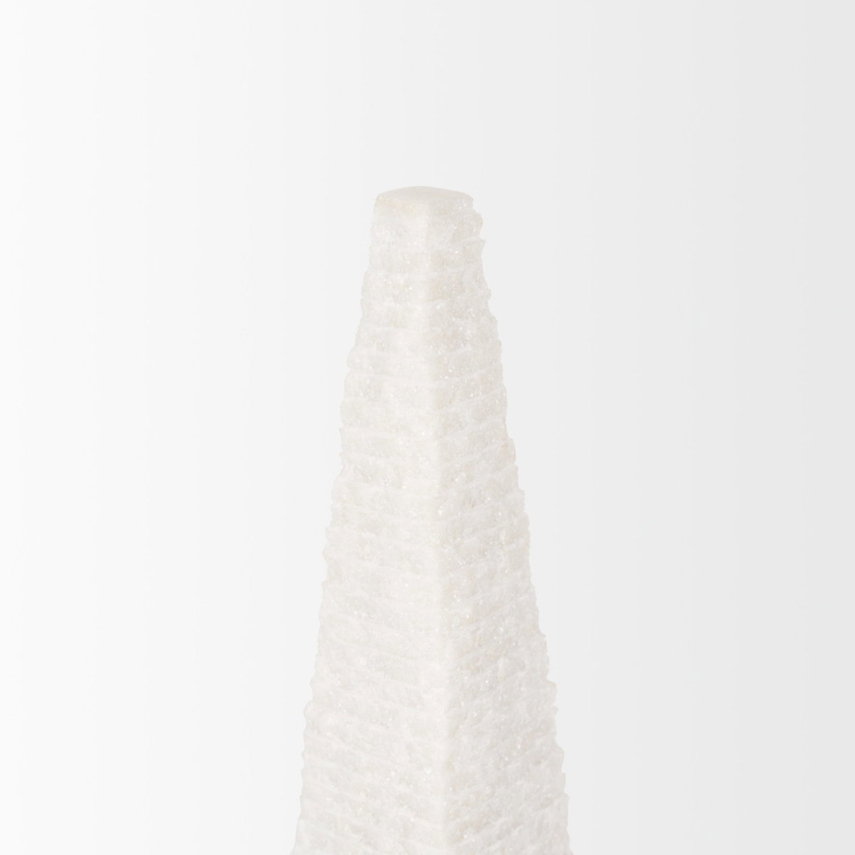 Pyramis White Rough Marble Obelisk 13', Decorative Object by Mercana, 4" length x 4" width x 13" height View 6