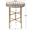 Tilly Bright Gold Accent Table, Side & End Table by Uttermost, 19.5" width x 25.75" height x 19.5" depth thumbnail 3