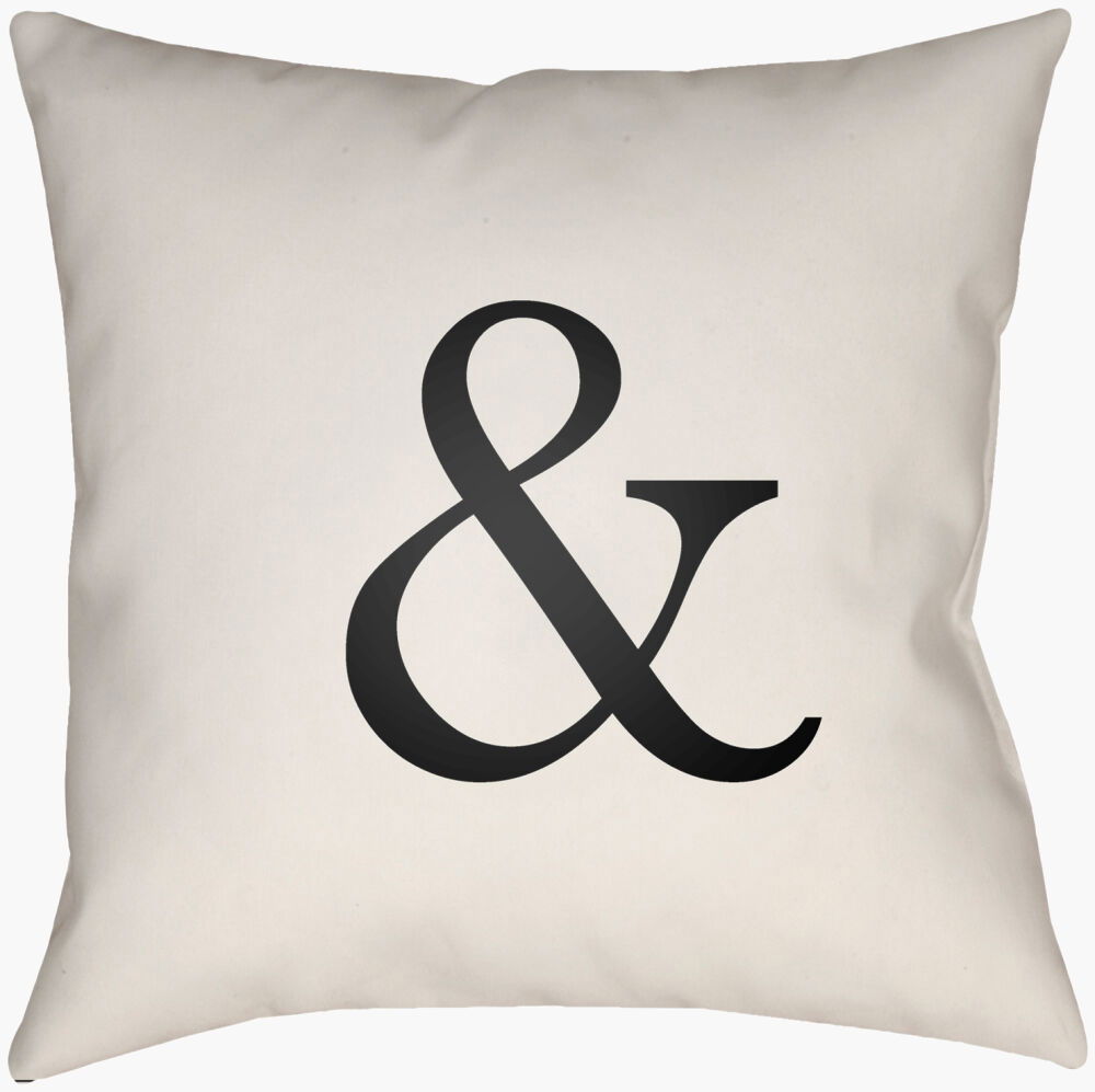 Ampersand Accent Pillow, Decorative Pillow by Surya, 16" length x 16" width