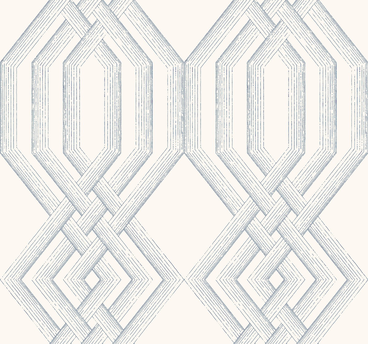 Etched Lattice Blue Wallpaper, by York Wall, 27' length x 2'3" width x 0.02" depth
