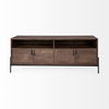 Glenn IV Dark Brown Wood with Black Iron Frame Media Console with Storage, TV Stand for TV up to 71' thumbnail 4