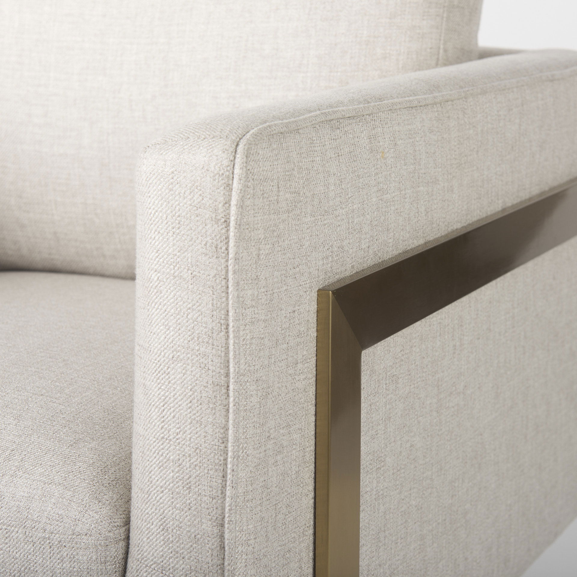 Rupert Cream Poly-Linen Seat with Gold Stainless Steel Frame Accent Chair large image 
