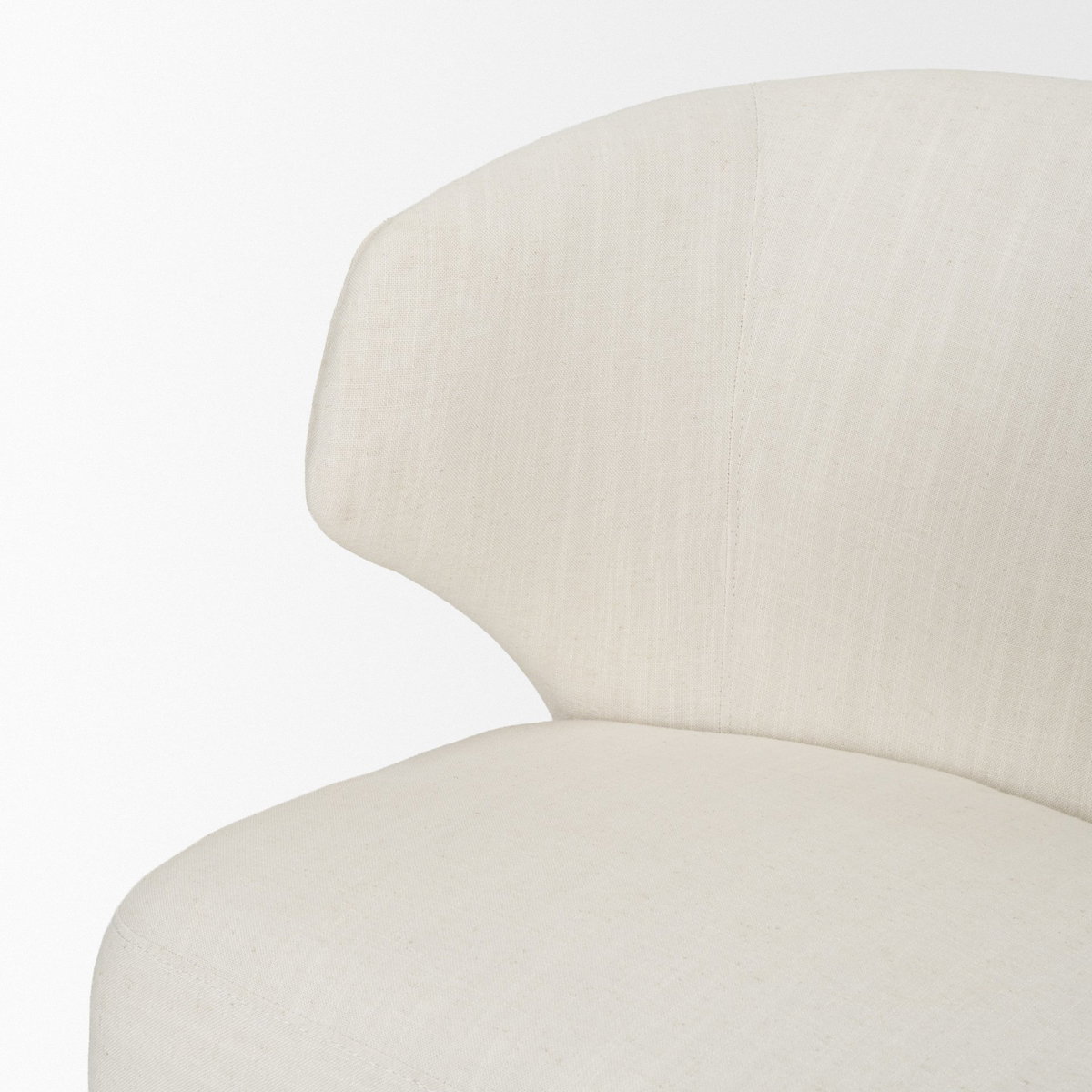 Niles Wingback Dining Side Chair | Cream Fabric with Dark Brown Wooden, Dining Chair by Mercana, 22.5" length x 24.5" width x 32" height View 10