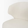 Niles Wingback Dining Side Chair | Cream Fabric with Dark Brown Wooden, Dining Chair by Mercana, 22.5" length x 24.5" width x 32" height thumbnail 10