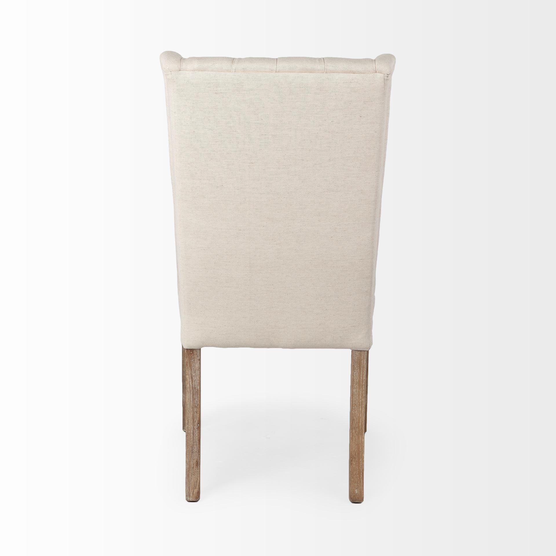 Mackenzie I Cream Plush Linen Covering Ash Solid Wood Base Dining Chair large image 
