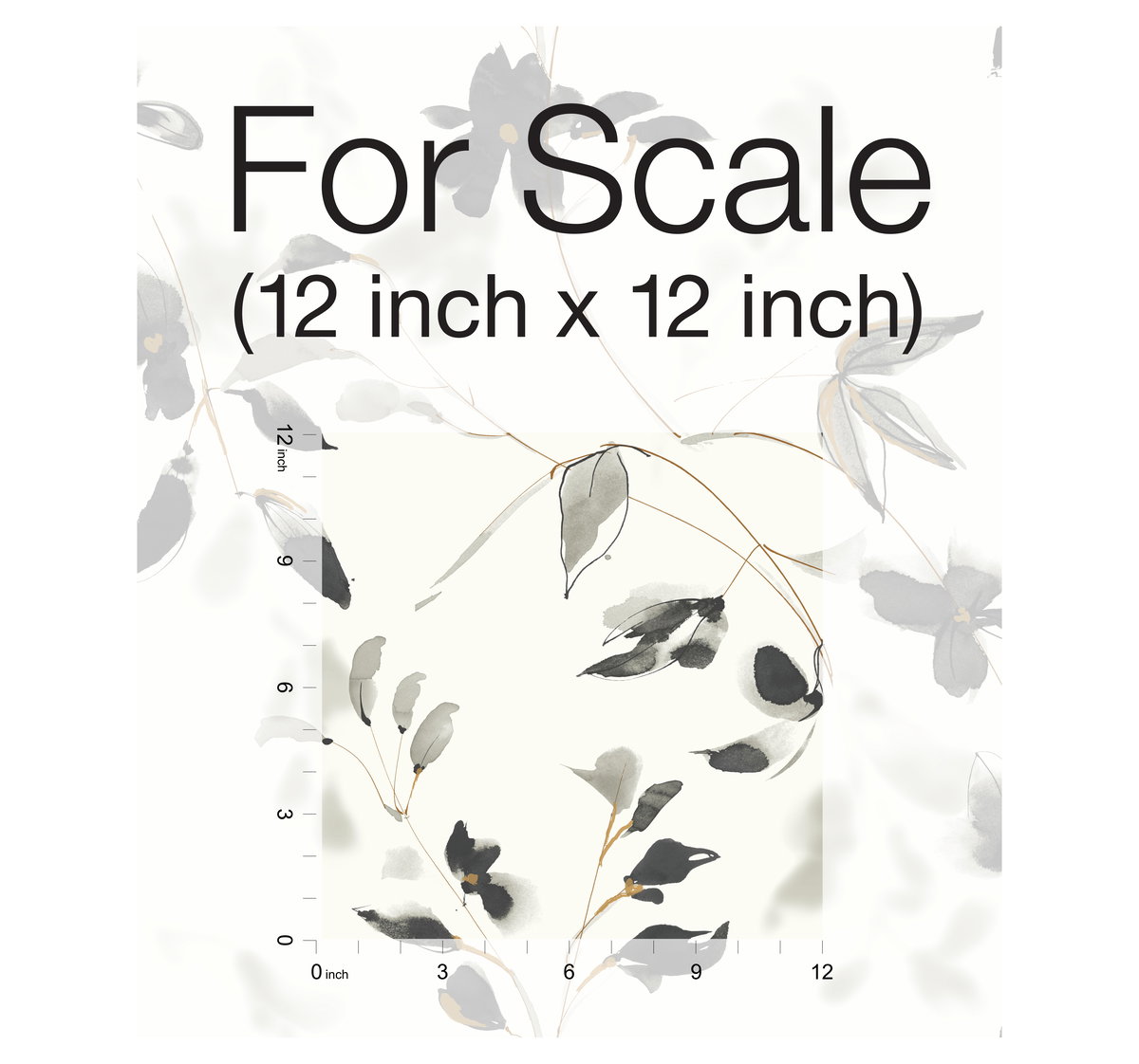 Linden Flower Black Peel & Stick Wallpaper, by York Wall, 20' length x 1'8.5" width x 0.02" depth View 4