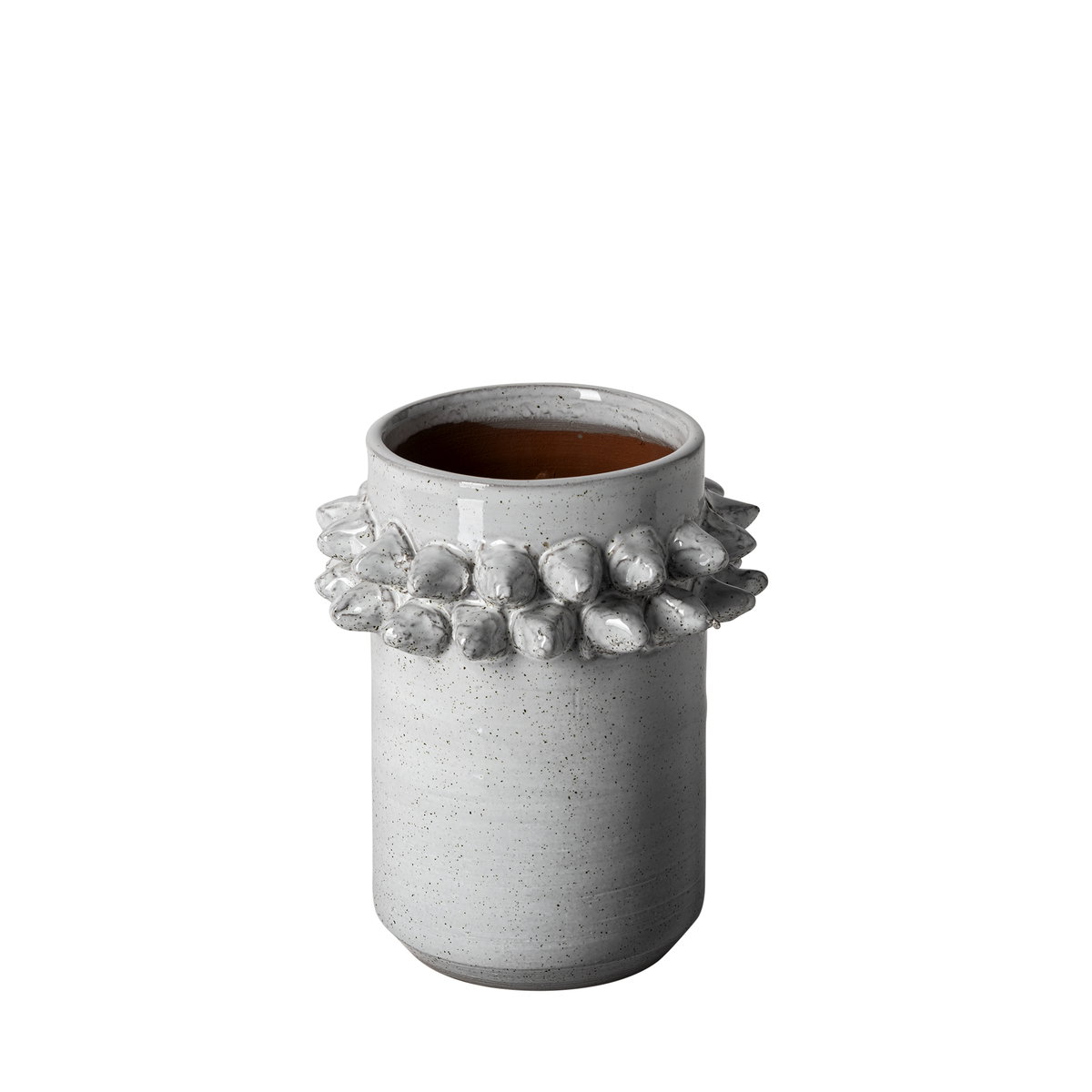 Farmhampton Small Gray Spoked Ceramic Vase, by Mercana, 5.71" length x 5.71" width x 7.09" height View 1