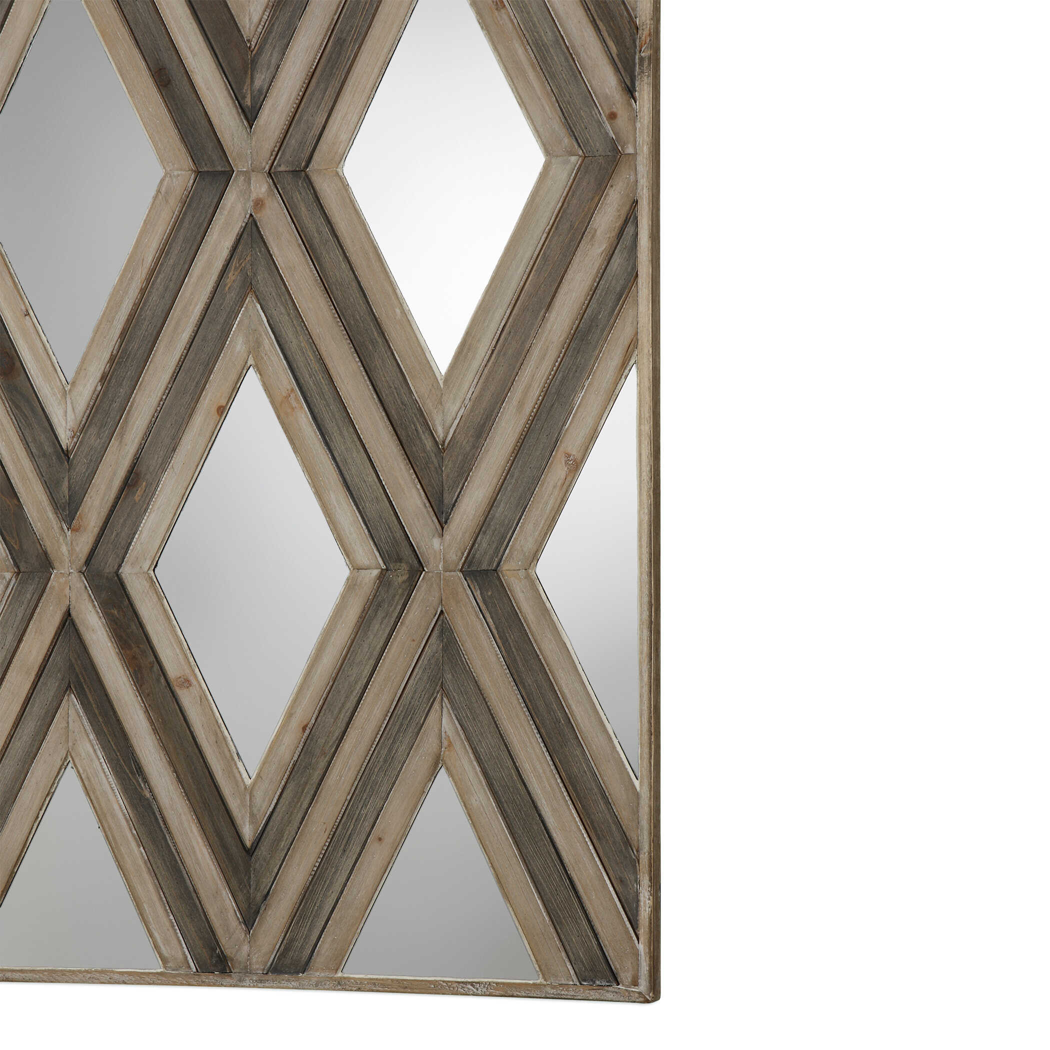 Tahira Geometric Argyle Pattern Wall Mirror, Sculptural Wall Art by Uttermost, 24" width x 72" height x 1.75" depth View 6