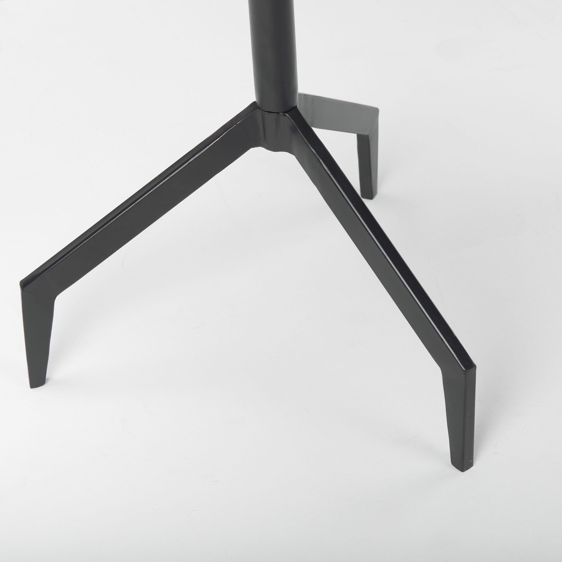 Serre Marble Top 3 Prong Black Metal Base End Table large image 