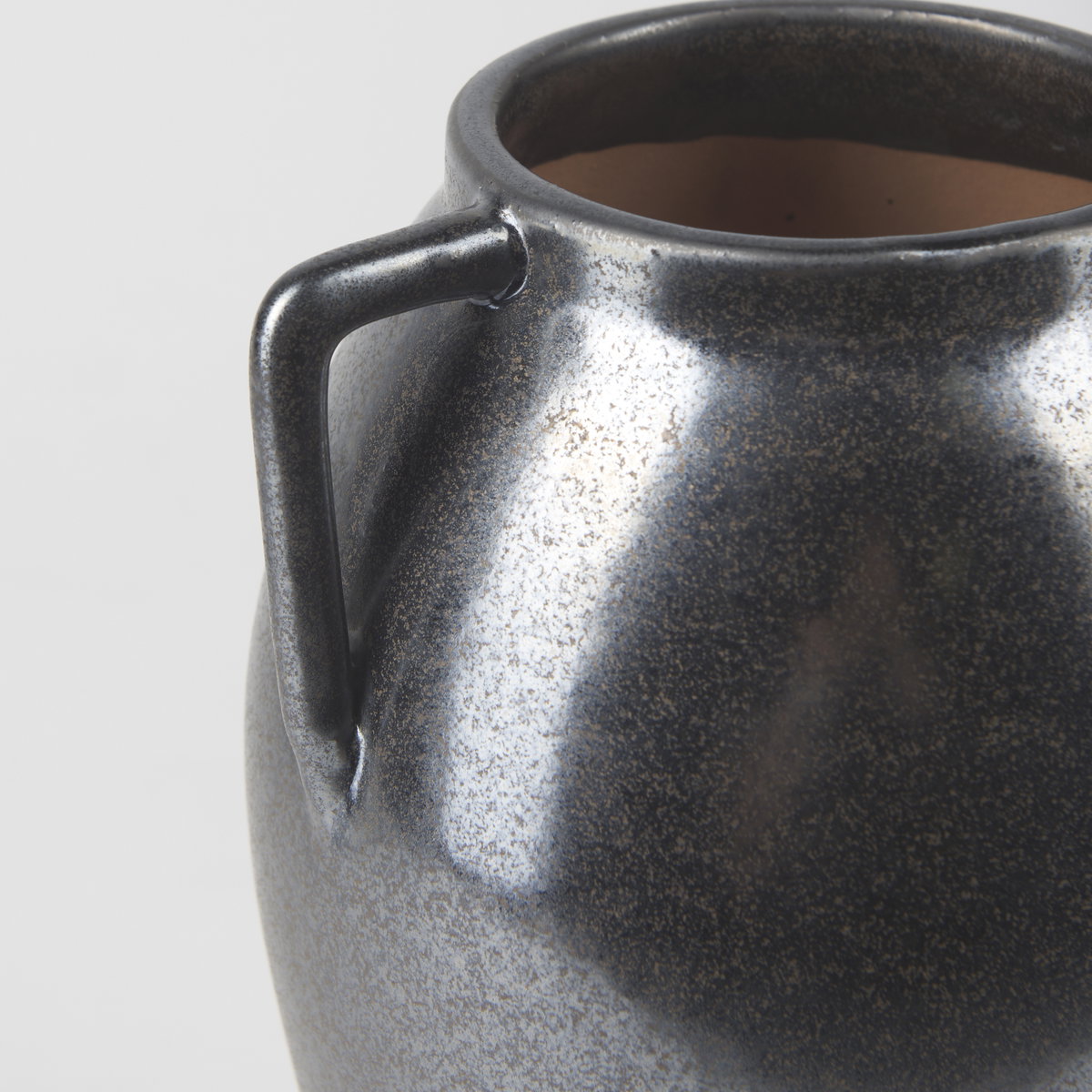 Kora Medium Dark Metallic Double Ear Vase, by Mercana, 7.48" length x 7.48" width x 11.22" height View 9