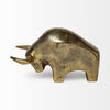 Tauro I 9L x 4W Gold Cast Aluminum Raging Bull, Decorative Object by Mercana, 9" length x 4.25" width x 5" height thumbnail 2