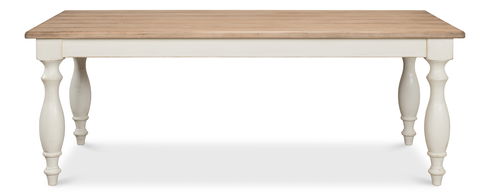 Brie Dining Table, Ant.White/Natural Top