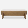 Wedged Ivory Fabric Bench, Benche by Uttermost, 59" width x 17" height x 19" depth thumbnail 1
