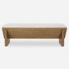 Wedged Ivory Fabric Bench, Furniture by Uttermost, 59" width x 17" height x 19" depth thumbnail 1