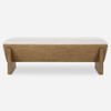 Wedged Ivory Fabric Bench thumbnail 0