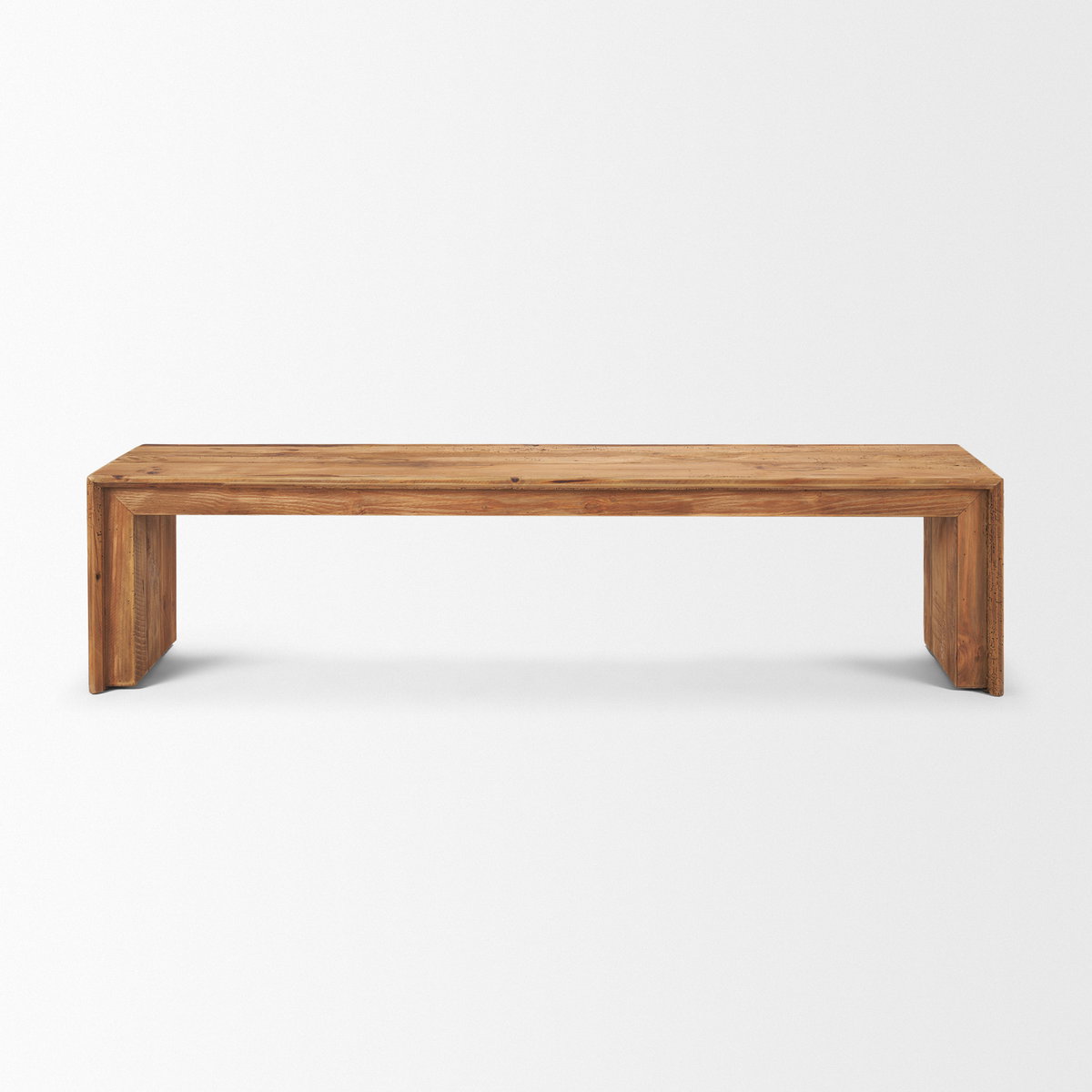 Tahira Rectangular Recycled Wooden Bench, Benche by Mercana, 68.9" length x 15" width x 16.9" height View 4