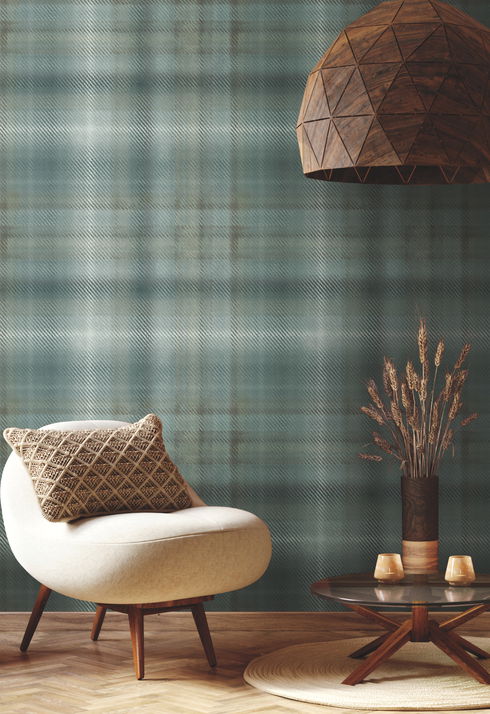 Sterling Plaid Green Wallpaper