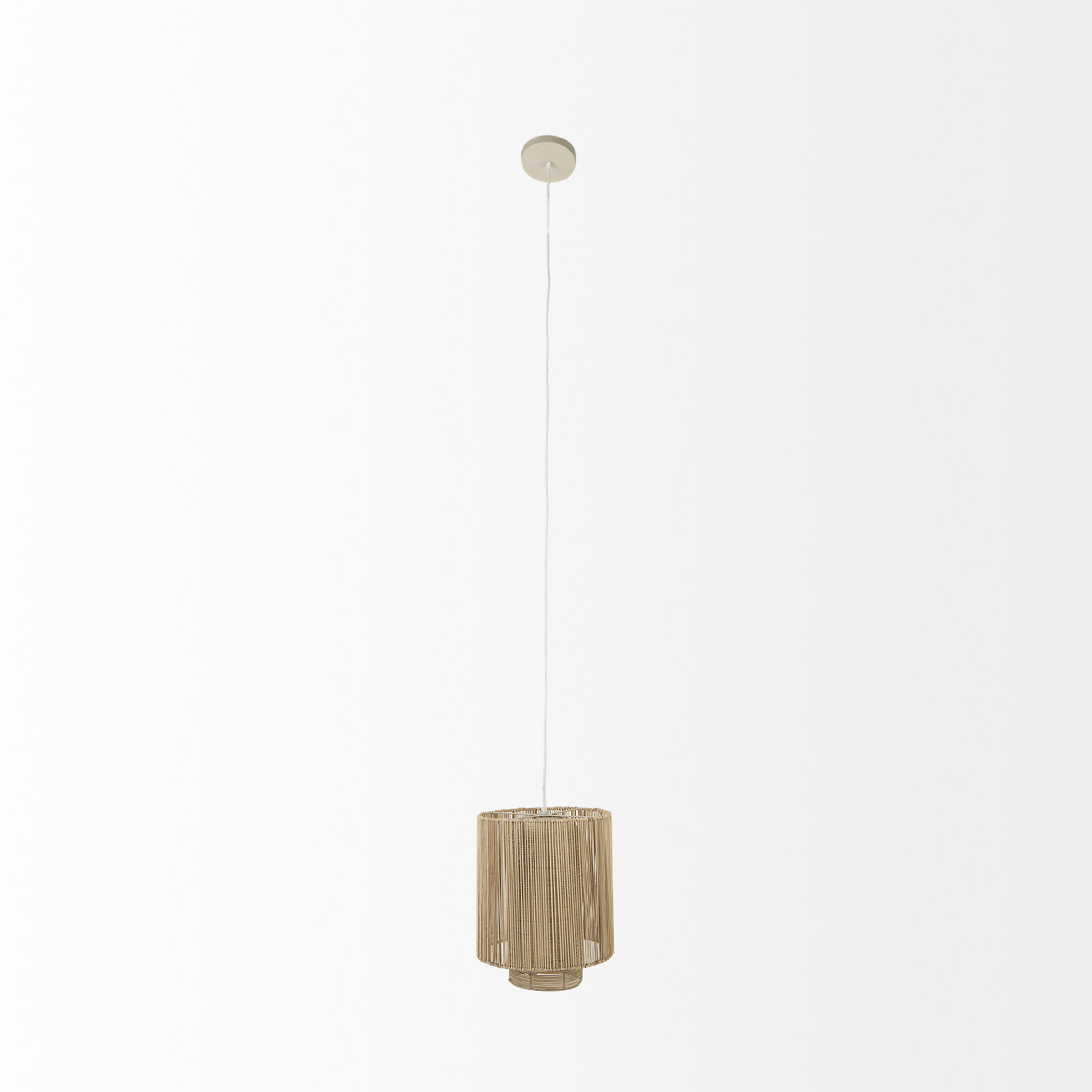 Aviario 14.2 L x 14.2 W x 14.2 H Natural Cane Cylindrical Pendant Light, by Mercana, 12.25" length x 12.25" width x 14.75" height View 3