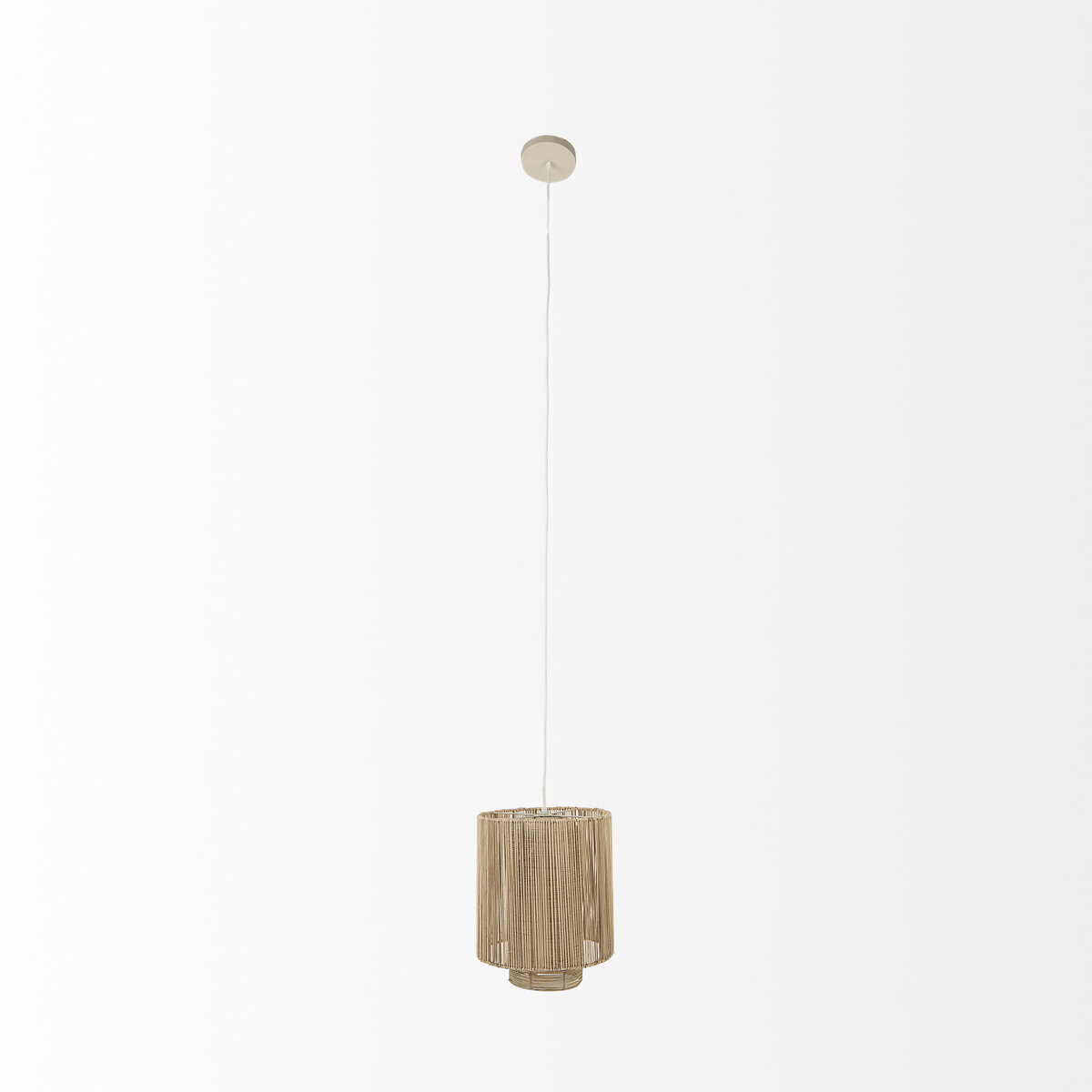 Aviario 14.2 L x 14.2 W x 14.2 H Natural Cane Cylindrical Pendant Light, by Mercana, 12.25" length x 12.25" width x 14.75" height View 3