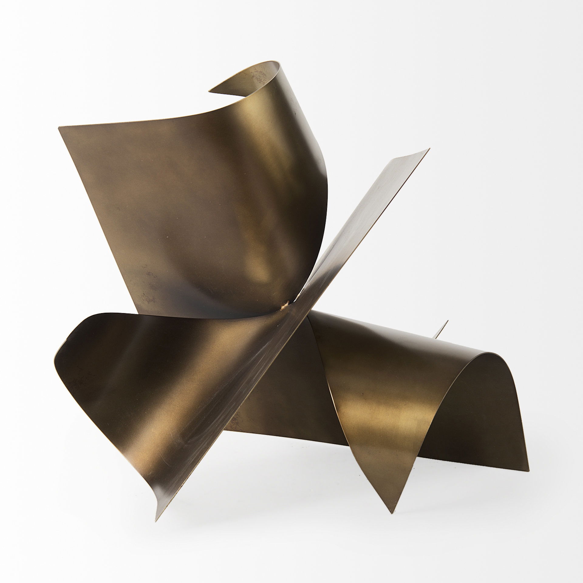 Francesca  Antique Gold Metal Sculptural Decorative Object, by Mercana, 18.11" length x 18.11" width x 18.11" height View 2