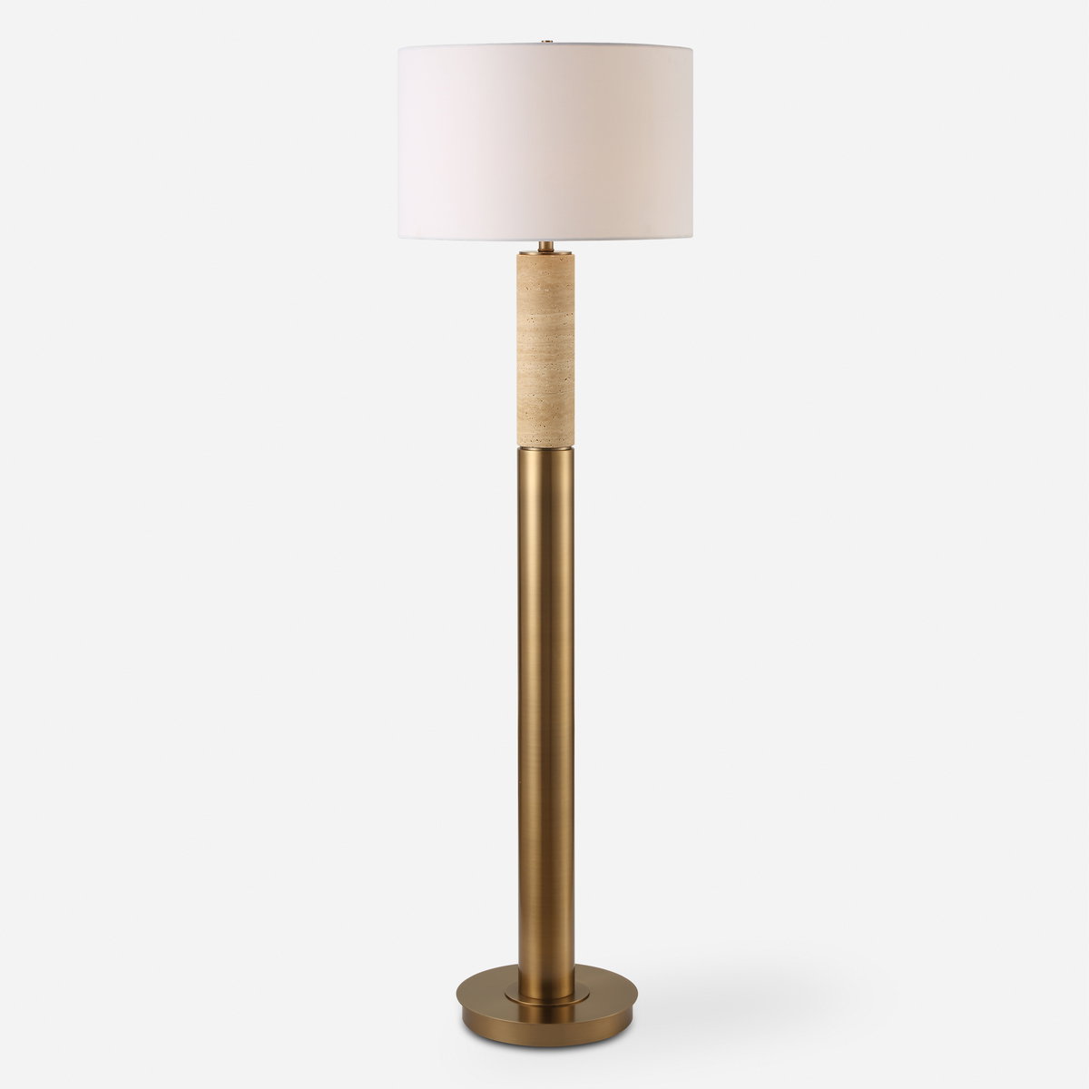Knox Travertine Floor Lamp, by Uttermost, 1'8" width x 5'6" height x 1'8" depth View 1