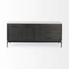 Divina Black-Brown Wood with White Marble Top and Black Metal Base Sideboard, Sideboards & Buffet by Mercana, 71" length x 18.5" width x 32" height thumbnail 7