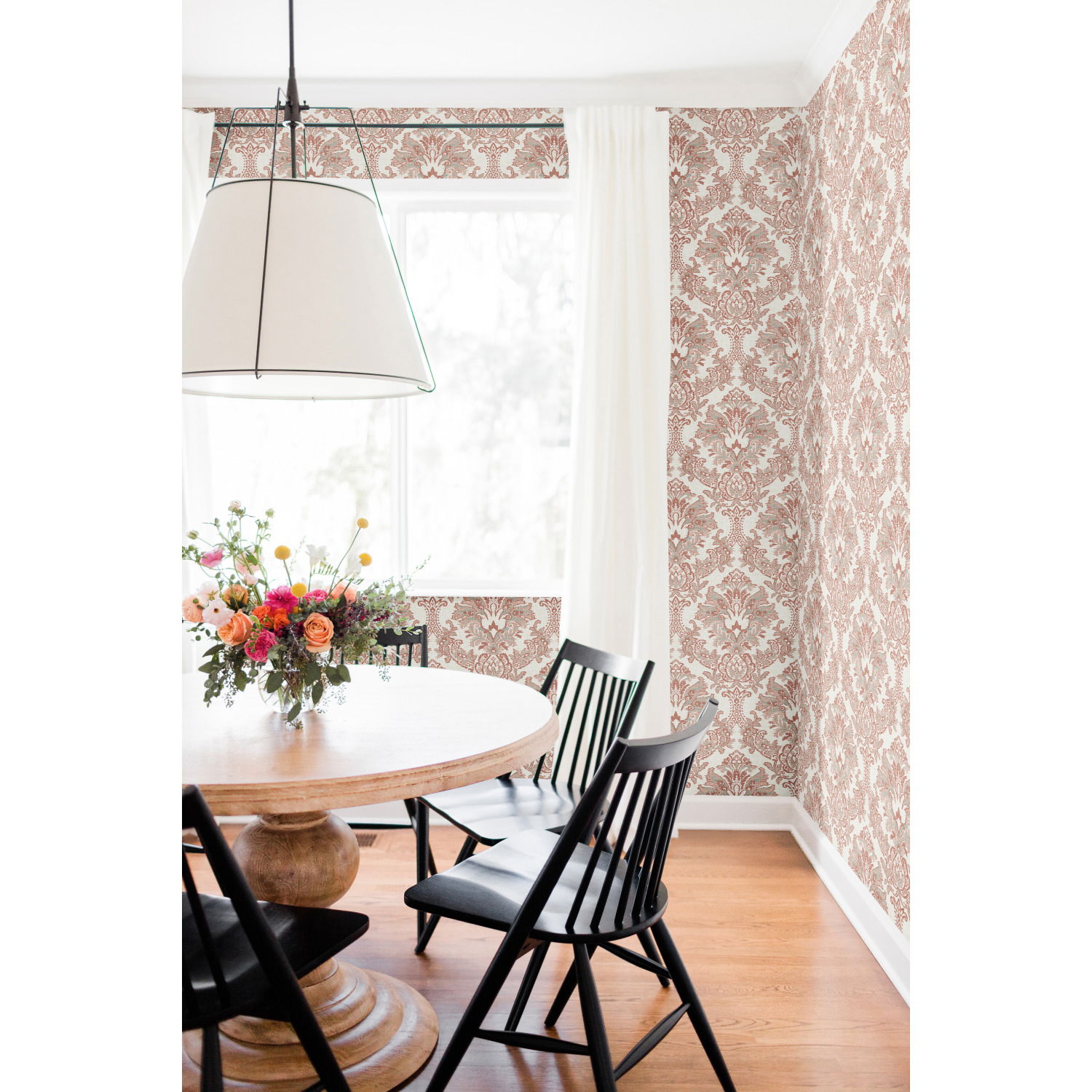 Bold Brocade Tan & Grey Wallpaper large image 