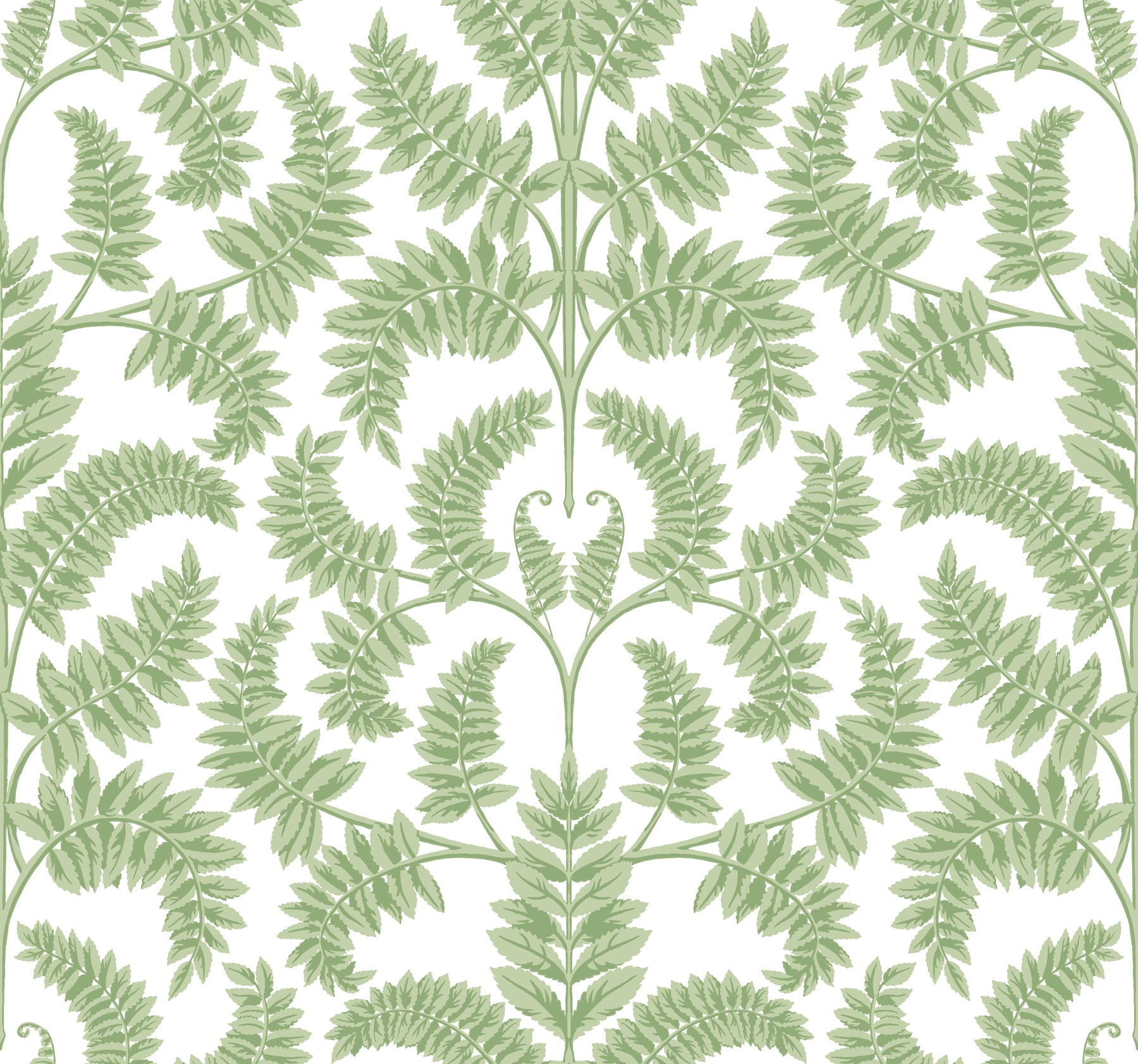 Royal Fern Damask Green Wallpaper large image 