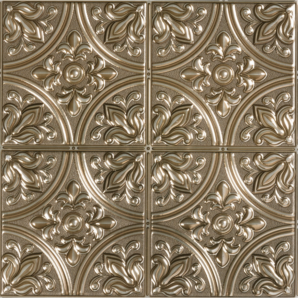Tin Gold Peel & Stick Tile Backsplash, by York Wall, 10.8" length x 10.5" width x 0.06" depth